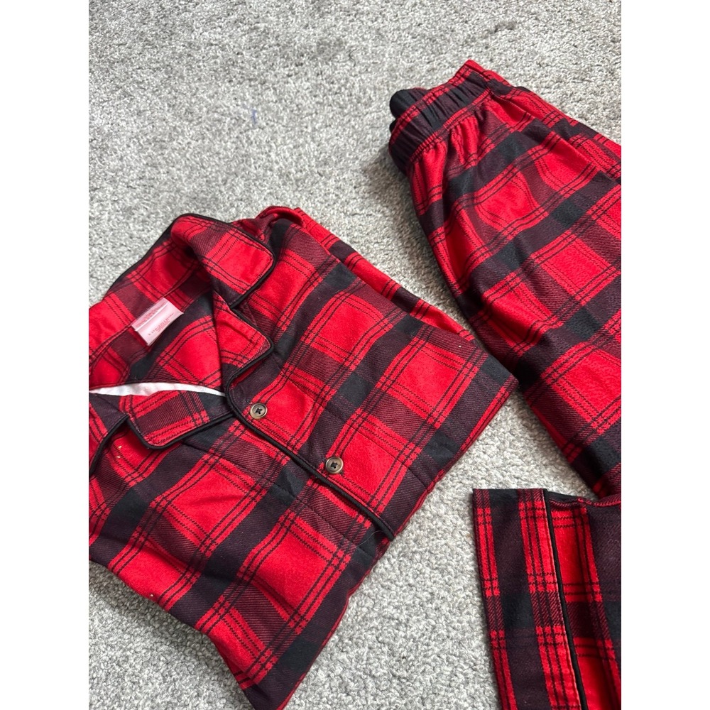 Wondershop Kids Pajama Set Red Black Plaid Flannel Size L 10-12